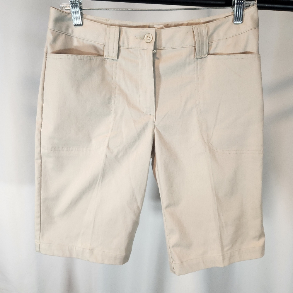 Slazenger Women's Cream Athletic Bermuda Shorts
